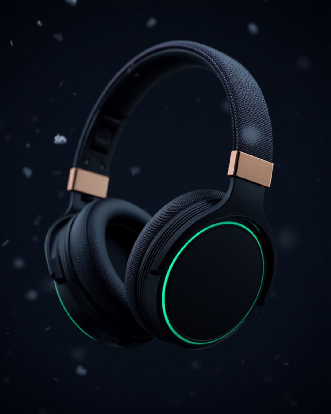 Concept prototype of a matte-black illuminated headphone